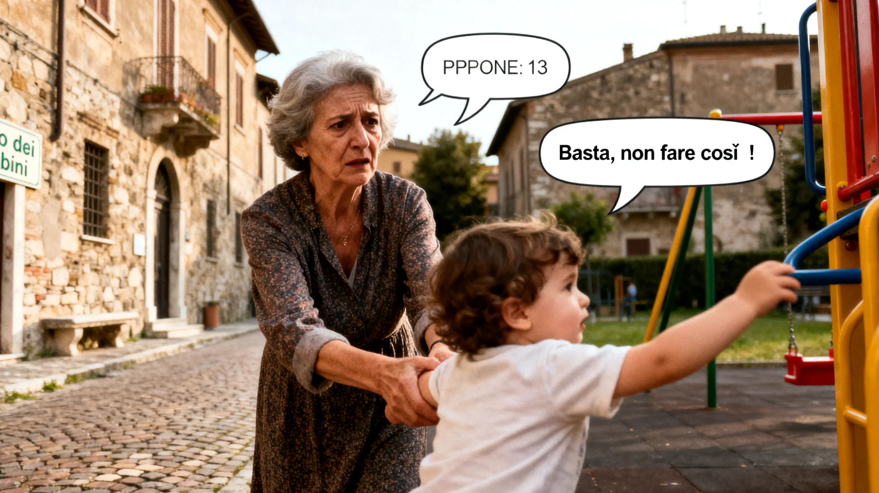 La nonna tende a proteggere eccessivamente i nipoti bambini, impedendo loro di sperimentare, esplorare e affrontare piccole difficoltà quotidiane, limitando così lo sviluppo della loro autonomia e capacità di gestire situazioni nuove"