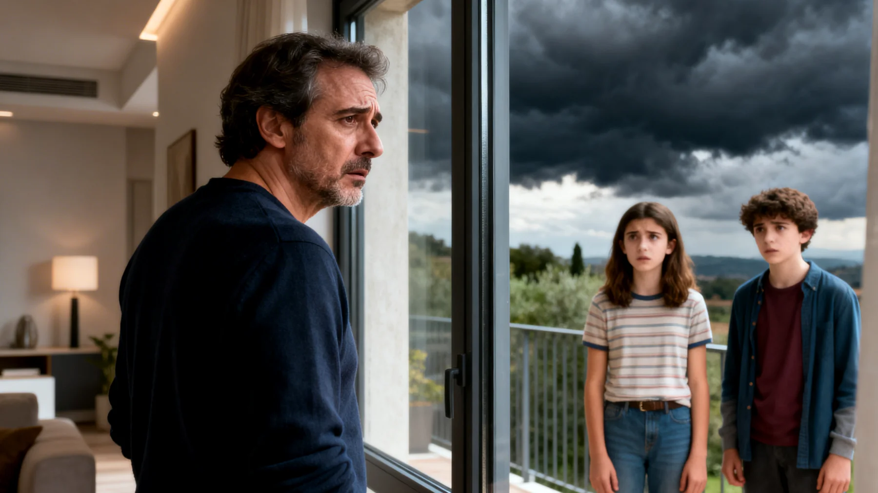 Un papà vive con profonda ansia e preoccupazione il futuro dei suoi figli adolescenti, temendo che non siano sufficientemente preparati ad affrontare le sfide del mondo moderno, le incertezze lavorative e i cambiamenti sociali, sentendosi impotente nel proteggerli da difficoltà che non può prevedere o controllare"